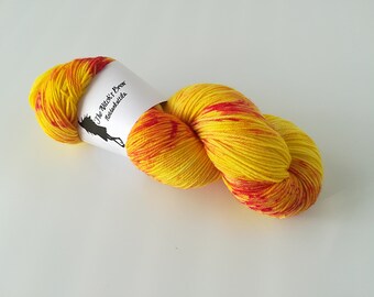 SW Merino Sock - Phoenix / Feeniks - Hand dyed yarn, 85/15 Merino/Nylon, 100g/400m