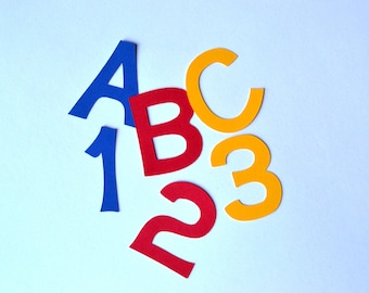 Paper Letters - Any Color and Size - Paper Alphabet - Alphabet Die Cuts - Letter Die Cuts - Number Die Cuts - Paper Numbers