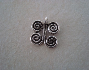 Silver coloured metal Butterfly charm
