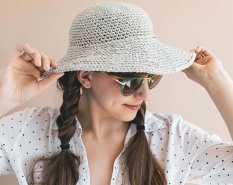 Crochet June Sun Hat PATTERN pdf instant digital download