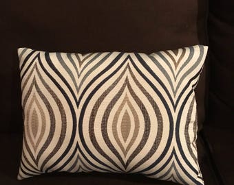 Brown ,cream and navy blue pillow