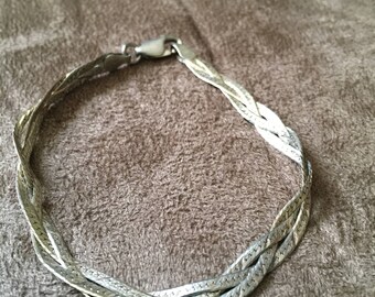 Vintage Sterling Silver ITALY Braided Bracelet