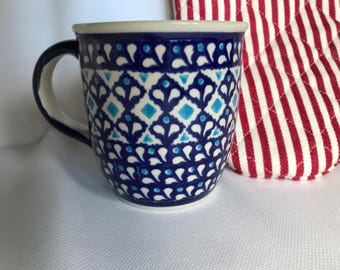 Vintage Polish pottery 12 oz. cup. Coffe or Tea