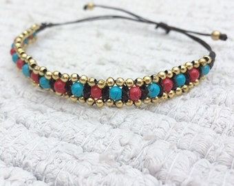 Bohemian Bracelet, Festival, Beaded Charm Bracelet