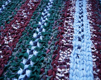 Twined Rag Rug, Woven Rug, Rag Rug, Country Farmhouse Decor, Kitchen Rug, Handwoven Textile