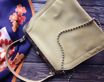 Vintage 60's Mustard Vinyl Handbag
