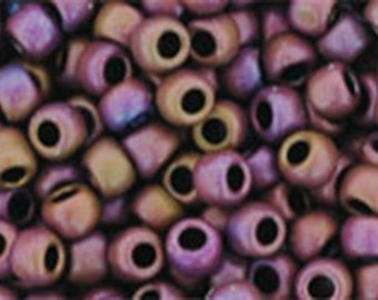 8/0 Matte Mauve Mocha Toho Glass Seed Beads 2.5 inch tube 8 grams TR-08-703
