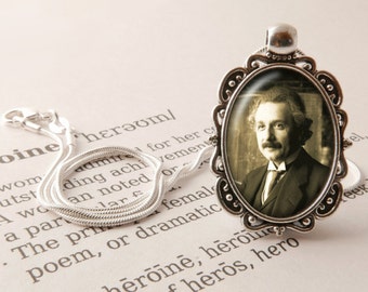 Albert Einstein Pendant Necklace, Einstein Jewelry, Gift For Genius, Theoretical Physics Pendant, Genius Necklace, Albert Einstein Jewellery