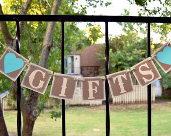 Banner GIFTS Wedding Banner Gifts Garland , Bridal Shower, Engagement Party Decoration Cards Sign - Photo Prop