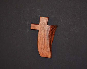 Wooden Wall Cross;Unique Cross-3"x5"x1";One Only;Live Edge;Handcrafted;Texas Mesquite Wood;Christian Gift; Free Ground Shipping; cc5-2112917
