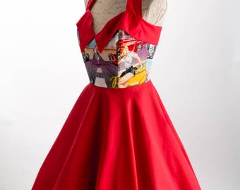 Rockabilly Dress, Pin Up Dress , Vintage 50s Retro dress , Lolita dress, Steampunk dress, Swing dress, Prom Party dress, sweetheart dress