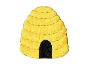 Beehive - Bumblebee - Bumble Bee - Bee - Honey - Embroidered Iron On Applique Patch - 2 1/2"H