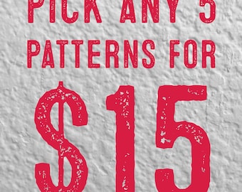 Pick Any 5 Cross Stitch Patterns for 15 Dollars