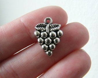 BULK 50 Bunch of grapes charms antique silver tone FD227