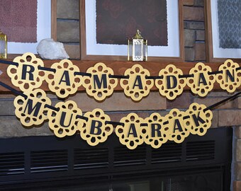 Ramadan / Eid banner, Ramadan mubarak banner black and gold Ramadan banner Eid Mubarak banner Eid banner Ramadan decoration