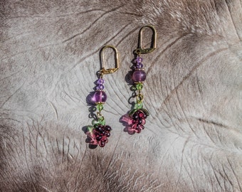Glass Grape Earrings