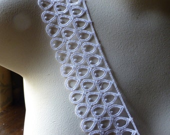 2 yds. WHITE Lace Dyeble, made in USA for Garments, Costumes, L 38