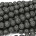 6mm Lava Beads, Rough, round shape lava stone with straight drill. Approx stone size 6-6.5mm Diameter.1 strand - 60 beads -.