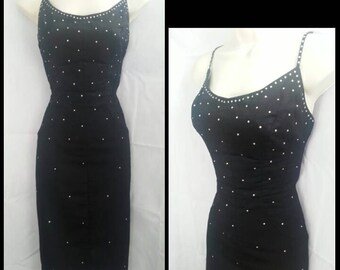 1950s Rhinestone Maggi Stover Wiggle Dress