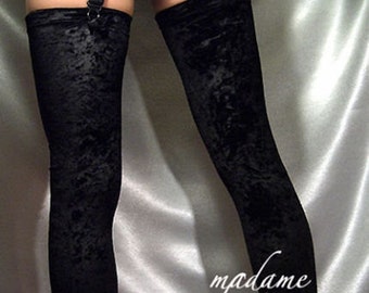 Black Crushed Velour Opaque stockings