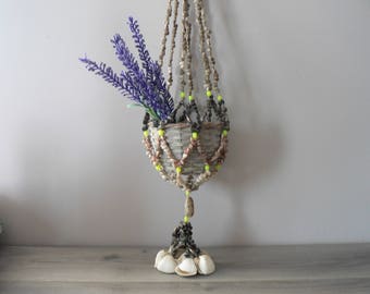 Beach Boho Real Seashell Plant Hanger - Sea shell Plant Pot Hanger