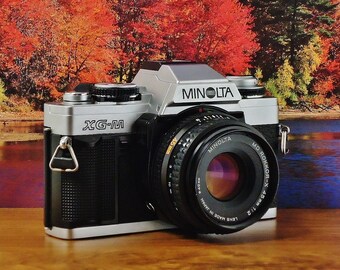 Vintage MINOLTA XG-M SLR Auto Exposure, 35mm Film Camera, 45mm f/2.0 Lens, Manual Capable, New Light Seals, Circa: 1980's, Student Ready!