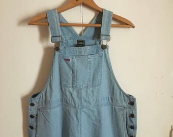 Light wash denim overall dress