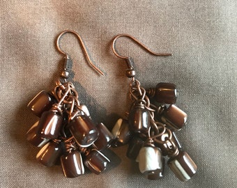 Cute Brown Cluster Earrings