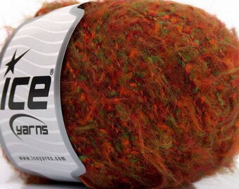 WOOL WINTER SALE ICE RED ORANGE GREEN 50G FINGERING 4 / / 37