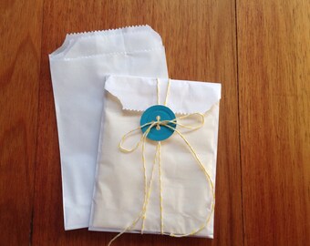 Small Paper bags, white paper bags, set of 20 small paper bags