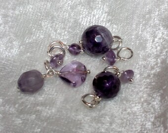 Tiny Silver Wrapped Amethyst Add A Charm - February Birthstone