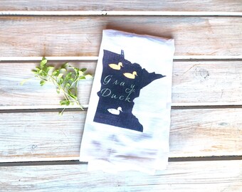 Funny Gray Duck Minnesota Kitchen Towel, MN Decor, Minnesota Sayings, Minnesota Gifts, Minnesota Gifts for Men, Minnesota Gifts Women, Ideas