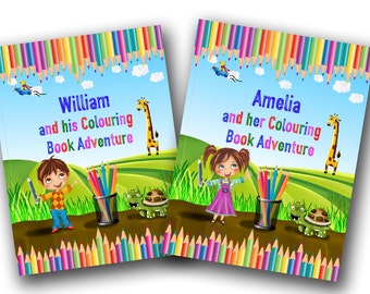 Personalised Colouring Book for Children - A Colouring Book Adventure to Help Learn the Alphabet and Animals - A Great Gift for Kids