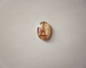 Eiffel tower vintage 18 * 13 mm glass dome cabochon
