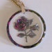 PIF Reverse Carved Painted Glass Pendant or Charm