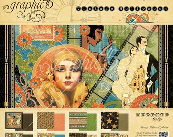 Graphic 45 Vintage Hollywood 8x8 Paper Pad, SC007706