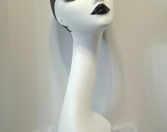 Hand Painted White Long Neck Styrofoam Mannequin Head Display, 19 inches Tall , Made to Order, Womens Mannequin Head Display