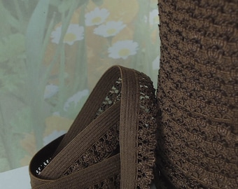 5yd Stretch Lace Dark Brown 1/2 inch Picot Skinny elastic band Rick Rack Scallop for Headband lingerie single side edging lace by the 5 yard
