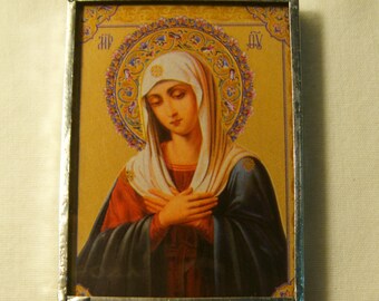 Virgin Mary & Baptism of Christ Pocket Travel Icon inv1152