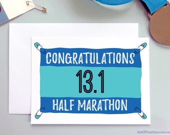 Half Marathon card, 13.1 mile, congratulations half marathon, running card