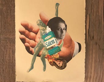 Original Paper Collage Made With Vintage Magazines