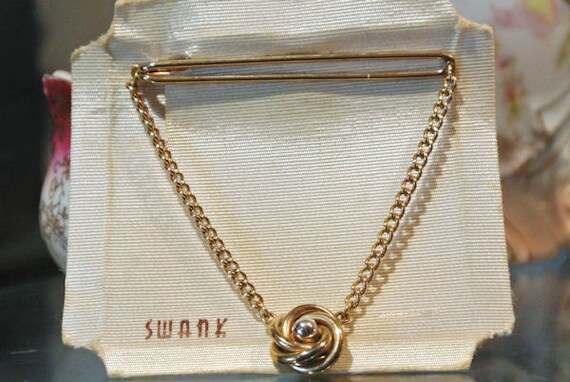 Vintage Swank Love Knot Tie Bar Clasp