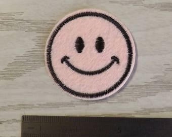 patch, badge fusible pink smile