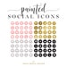 Watercolor Social Icons - Acrylic Social Media Icons - Painted Social Media Icons - Gold Foil Icons - Social Media Icons - blog buttons