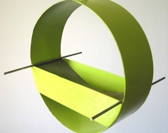 Birdfeeder - Charm Modern Bird Feeder in Key Lime - welded steel and stainless steel
