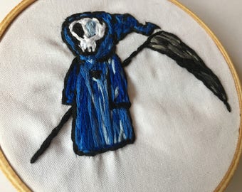 Cute Reaper Embroidery Hoop