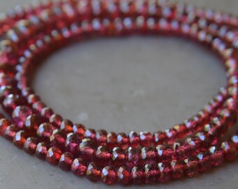 Red Spinel Faceted Rondelles Destash