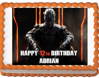 Call of Duty Black Ops Edible Cake and Cupcake Topper