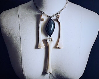 Real bone and labradorite necklace