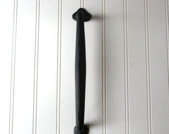 12 inch cast iron handle barn handle, bakery style handle pull sliding door handle black finish rustic farmhouse industrial hardware